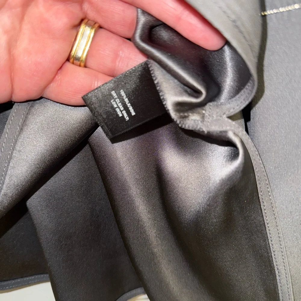 Lafayette 148 New York Gray Silk Blouse - Picture 5 of 5